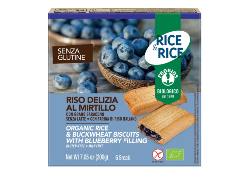 Probios Rice & Rice riso delizia mirtillo e grano saraceno senza glutine 6 x 33 grammi