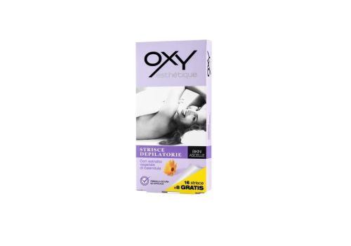 Oxy strisce depilatorie per ascelle e bikini + salviettine post depilatorie 16 pezzi