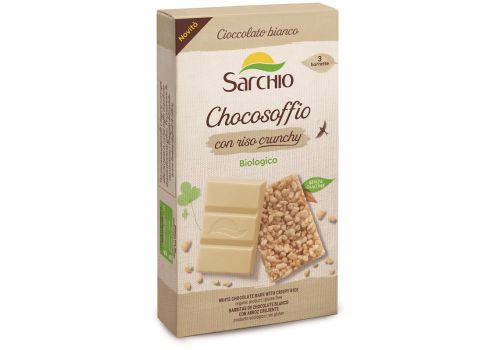 Sarchio Chocosoffio cioccolato bianco con riso crunchy senza glutine 3 pezzi da 25 grammi