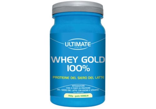 Ultimate Whey Gold 100% integratore di proteine del siero del latte 750 grammi gusto vaniglia
