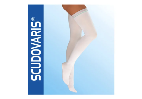 Scudovaris calza autoreggente antitrombo 18-24 mmhg medio colore bianco 5