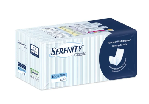 Serenity Classic Plus pannoloni rettangolari con barriera 30 pezzi