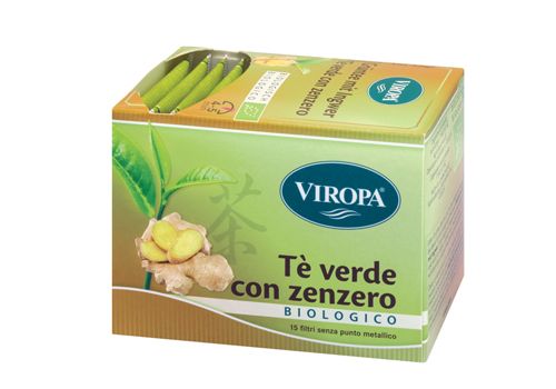 Viropa Tè verde con Zenzero Biologico infuso naturale 15 bustine filtro
