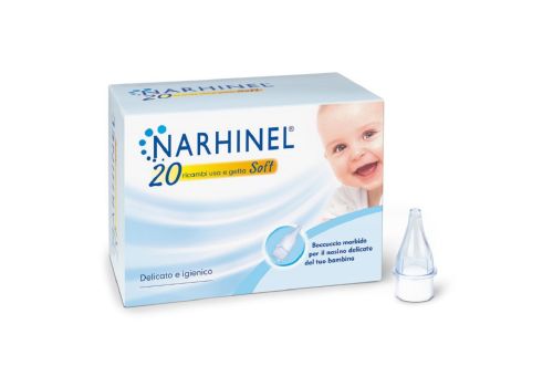 Narhinel 20 Ricambi per Aspiratore Nasale Neonati e Bambini con Filtro Assorbente Usa e Getta Soft 
