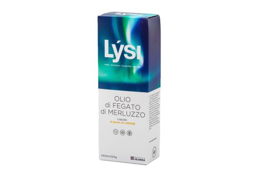 Lysi olio di fegato di merluzzo gusto limone fonte di omega-3 soluzione orale 240ml