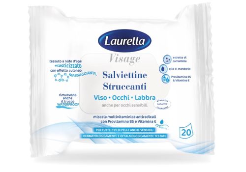 Laurella Visage salviettine struccanti viso occhi labbra 20 pezzi