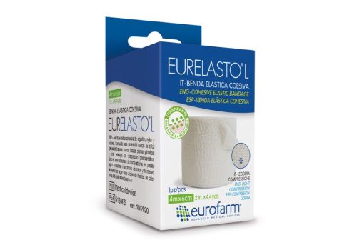 Eurelasto L benda elastica coesiva autofissante compressione leggera 6cm x 4 metri