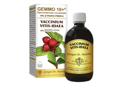 Mirtillo Rosso gemmo 10+ integratore per le vie urinarie liquido analcolico 100ml