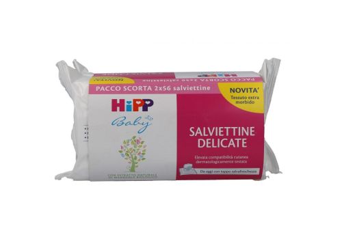 Hipp salviettine delicate pacco doppio 2 x 56 pezzi