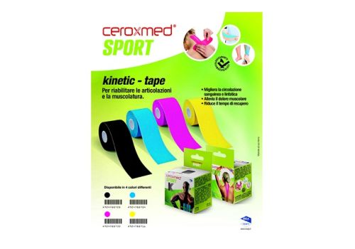 Ceroxmed Sport kinetic-tape per riabiolitare articolazioni e muscolatura colore blu