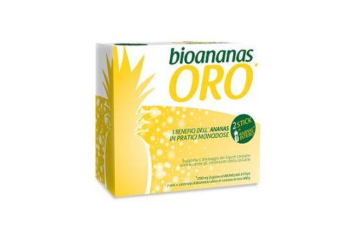 Bioananas oro integratore per il drenaggio dei liquidi corporei 30 stick monodose