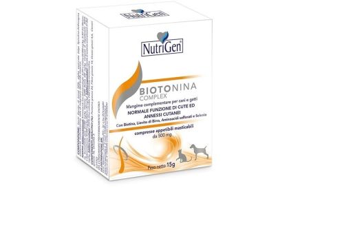 Biotonina Complex mangime complementare per la funzione di cute e annessi cutanei di cani e gatti 30 compresse appetibili masticabili