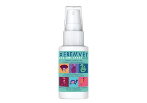Xerem Vet lozione spray per dermatiti irritazioni prurito e punture di insetti 50ml