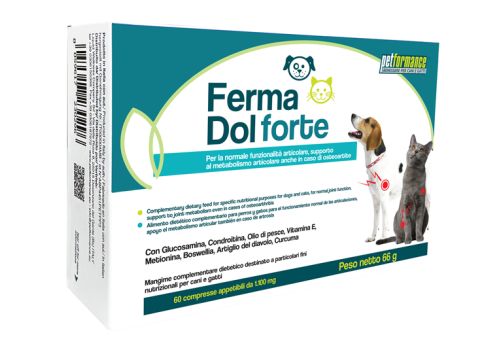 Petformance Ferma Dol Forte mangime complementare per la funzione osteo-articolare di cani e gatti 60 compresse