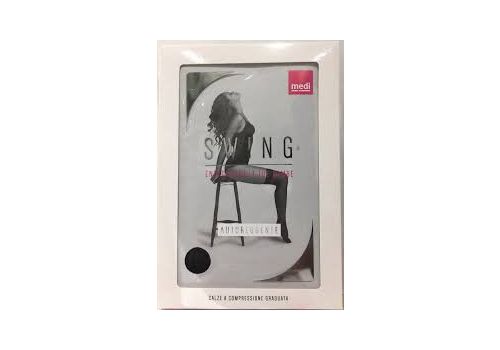 MEDI AUTOREGGENTE CALZA A COMPRESSIONE GRADUATA NERA TAGLIA 3 BLACK