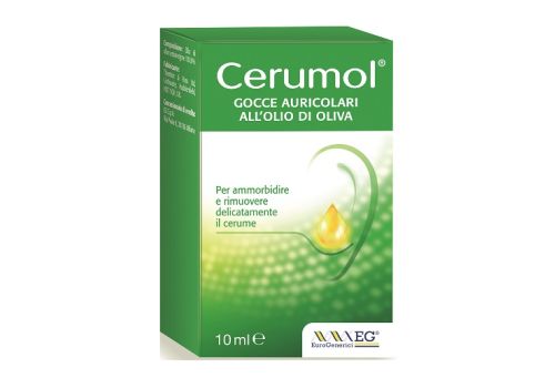 Cerumol gocce auricolari all'olio di oliva per ammorbidire e rimuovere il cerume 10ml
