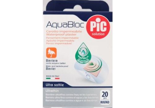 Pic AquaBloc cerotto impermeabile ultrasottile rotondo diametro 22,5mm 20 pezzi