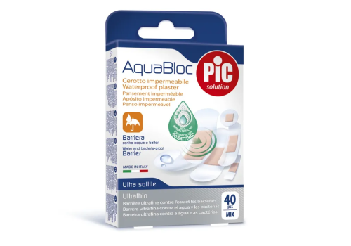 Pic AquaBloc cerotto impermeabile ultrasottile 40 pezzi assortiti