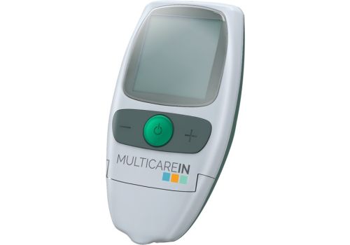 Multicare-in dispositivo per l'autocontrollo di colesterolo trigliceridi e glucosio con 5 striscete reattive + 5 lancette pungidito