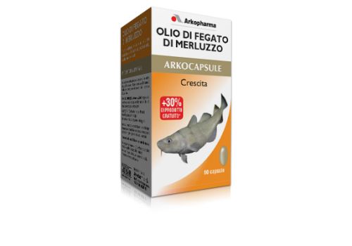 Olio di fegato di merluzzo integratore per la crescita ossea 60 capsule