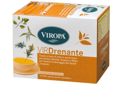 Viropa Vir Drenante tisana per per favorire il drenaggio dei liquidi corporei 15 bustine filtro