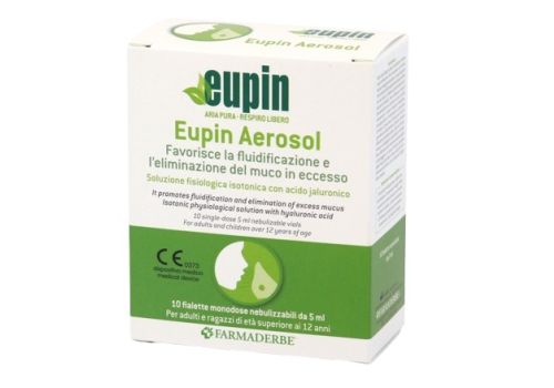 Eupin Aerosol dispositivo medico per la fluidificazione ed eliminazione del muco in eccesso 10 fialette monodose