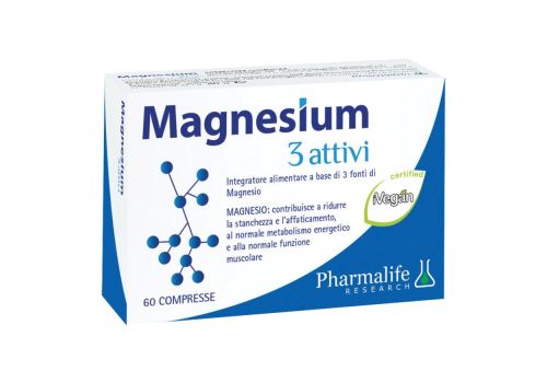 Magnesium 3 attivi integratore per stanchezza e affaticamento 60 compresse