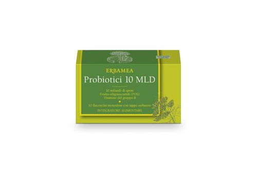 Erbamea Probiotici 10 mld integratore per l'equilibrio della flora intestinale 10 flaconcini x 10ml