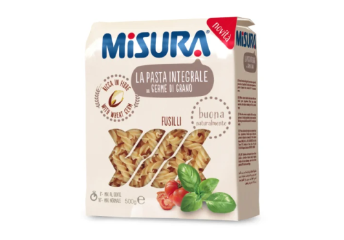 Misura pasta integrale con germe di grano fusilli 500 grammi