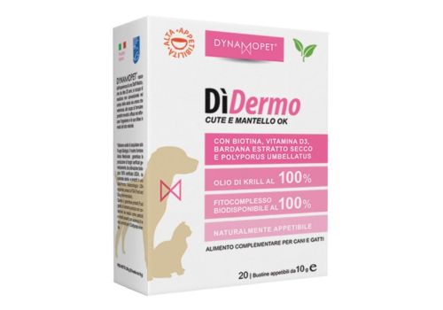Dìdermo Cute e Mantello Ok mangime complementare per cani e gatti 20 bustine appetibili