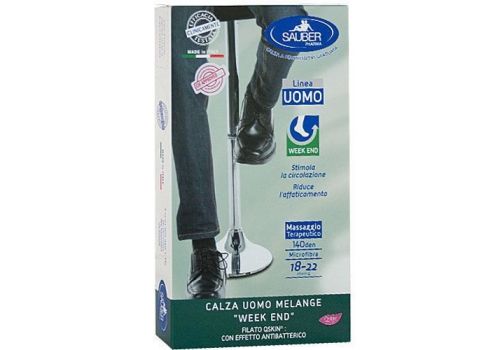 Sauber 18-22 mmhg calza uomo melange 140 denari taglia media