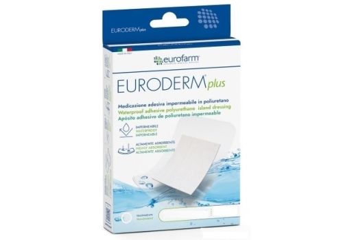 Euroderm plus medicazione adesiva impermeabile in poliuretano 10 x 25cm 3 pezzi