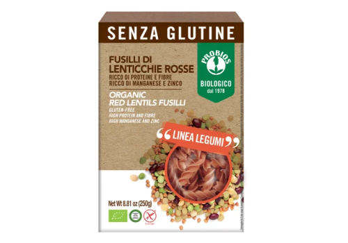 Probios fusilli di lenticchie rosse pasta senza glutine 250 grammi