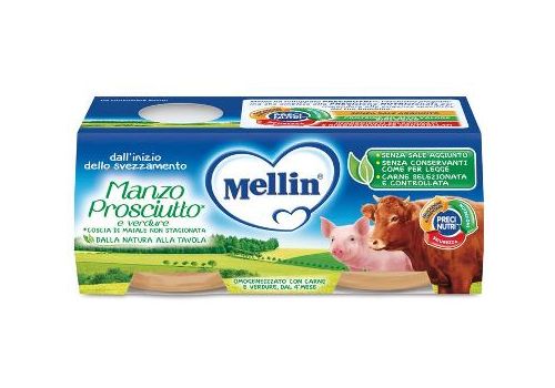 Mellin manzo prosciutto e verdure omogeneizzato 2 x 80 grammi  