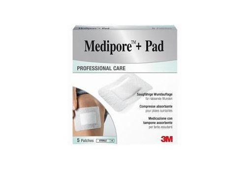 Medipore + medicazione sterile in tessuto non tessuto 10 x 20cm 5 pezzi