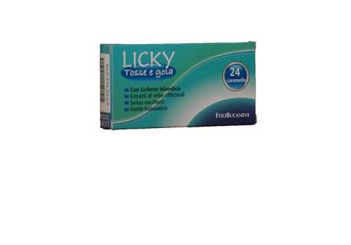 Licky tosse e gola caramelle senza zucchero per gola irritata 24 pezzi