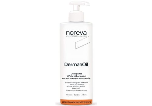 Noreva Dermanoil detergente all’olio di borragine per pelli sensibili e molto secche 200ml