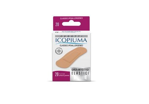 Icopiuma cerotti classici ipoallergenici misura grande 7x3cm 20 pezzi