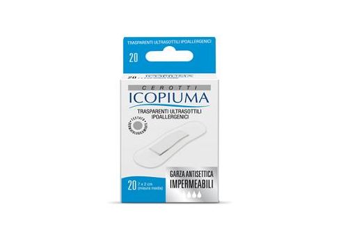 Icopiuma cerotti trasprenti ultrasottili ipoallergenici misura media 7x2cm 20 pezzi