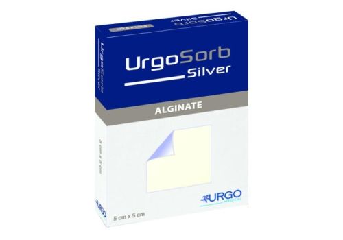 Urgosorb silver medicazione per ferite essudanti e sanguinanti 5 x 5cm 10 pezzi