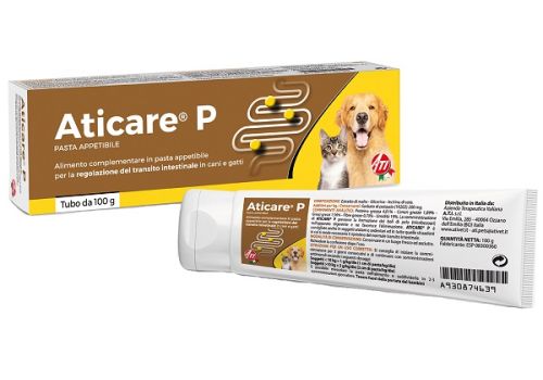 Aticare P mangime complementare per la regolazione del transito intestinale di cani e gatti pasta appetibile 100 grammi