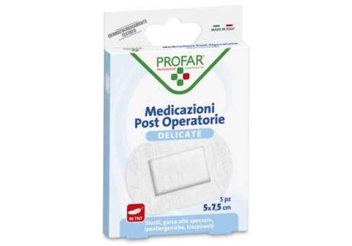 Profar medicazioni post operatorie cerotti in tessuto non tessuto 5 x 7,5cm 5 pezzi