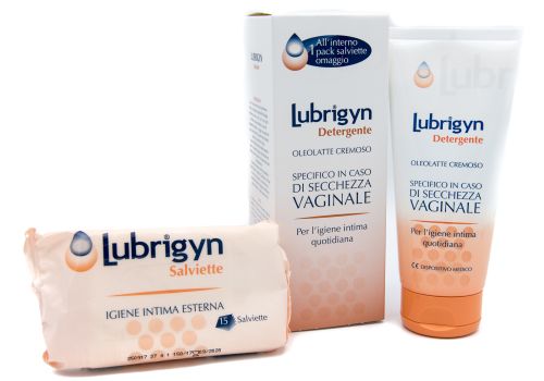 LUBRIGYN DETERGENTE OLEOLATTE CREMOSO 200ML+SALVIETTE 15PZ