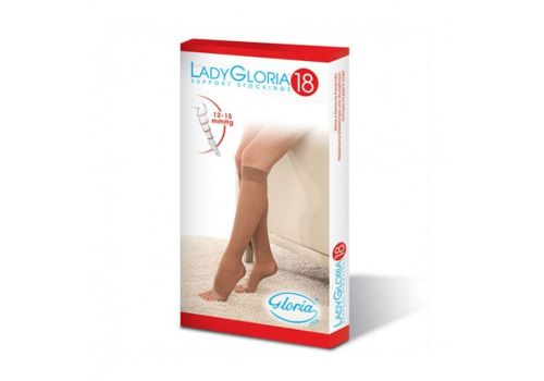 Ladygloria 18-20mmhg gambaletto a punta aperta colore daino taglia 3