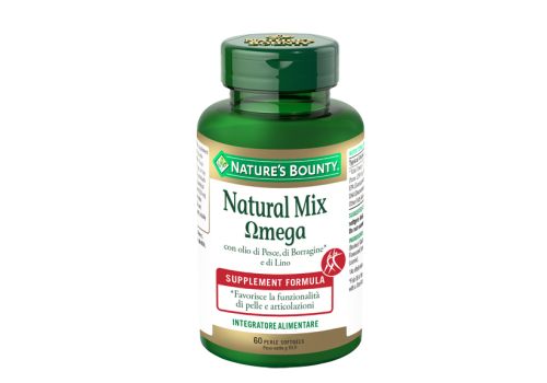 Natural Mix Omega con olio di pesce integratore per la funzionalità della pelle e delle articolazioni 60 softgels