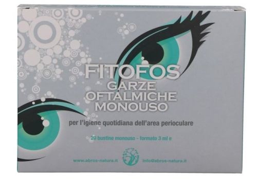 Fitofos garze oftalmiche per l'igiene quotidiana dell'area perioculare 20 bustine monouso