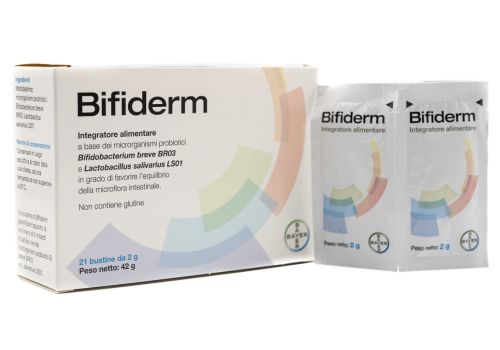 Bifiderm integratore di probiotici per il benessere intestinale 21 bustine