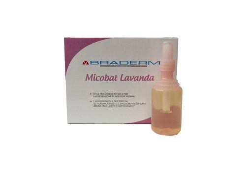 Braderm Micobat Lavanda per l' igiene intima e prevenzione delle infezioni della mucosa vaginale 4 flaconcini x 150 ml