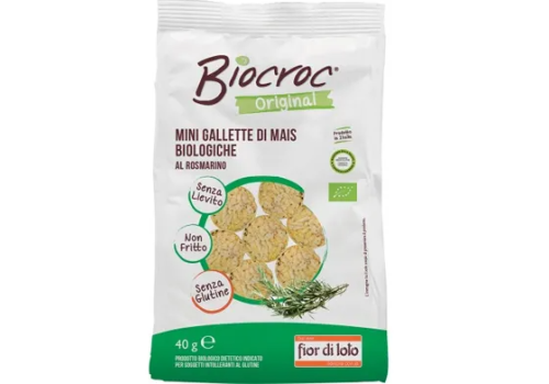 Fior di Loto Biocroc mini gallette di mais al rosmarino senza glutine 40 grammi