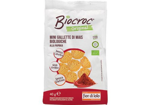 Fior di Loto Biocroc minigallette di mais paprika biologiche senza glutine 40 grammi